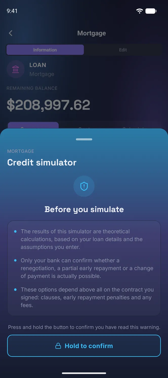 Mortgage renegotiation simulator